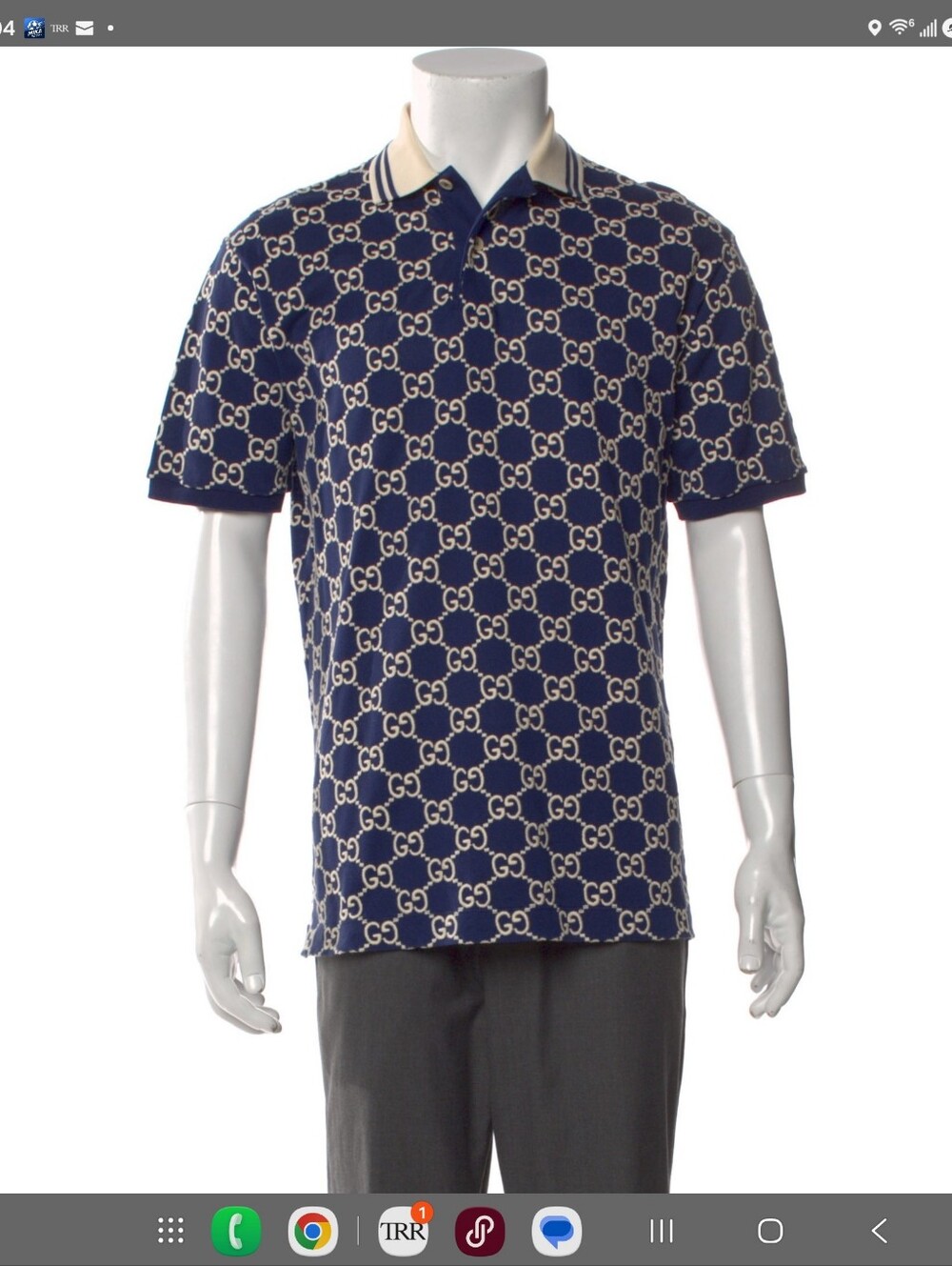 Authentic 2023 Gucci Monogram GG Embroidered Polo Tshirt